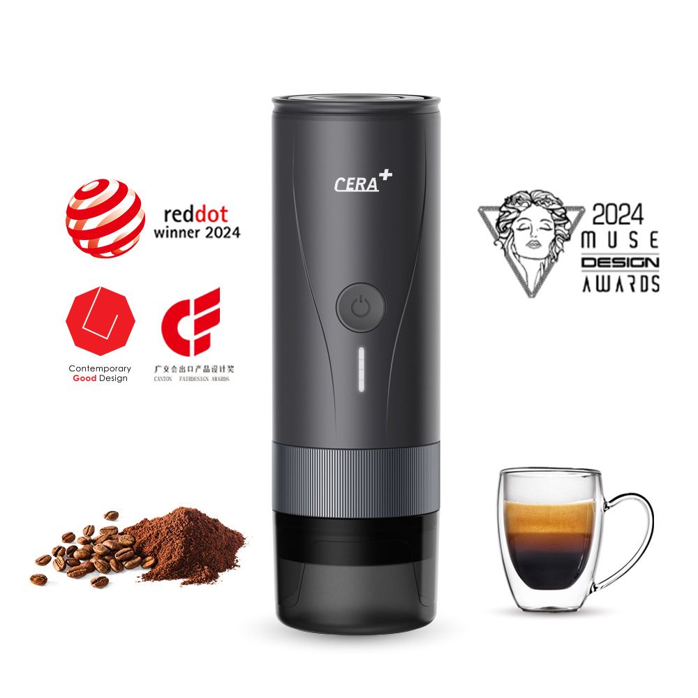 CERA+ PCM04A portable espresso machine with design-award marks